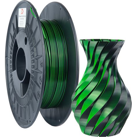 Filamento 3DPower PLA silk dual 1.75mm Verde/Nero 0.3kg (1/4)