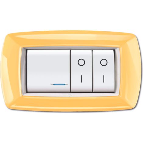 Placca 4 moduli giallo pastello