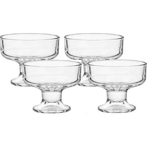 Coupes à glace, bols à dessert, 10 oz. Pour boissons, desserts, noix, fruits, puddings, etc. - 4 pièces, transparentes. (1/5)