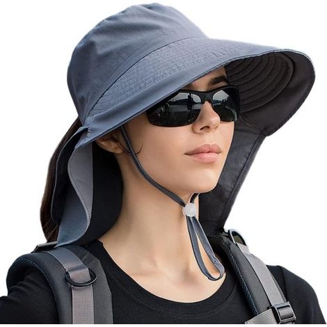 Sombrero de verano para mujer con ala ancha y protección UV, ideal para jardinería y pesca, con correa ajustable para la barbilla (1/5)