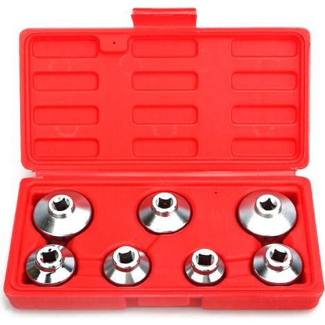 Kit d'outils de dévissage d'élément de filtration d'huile pour voiture 7 pièces, Entraînement carré 3/8 pouce (1/4)