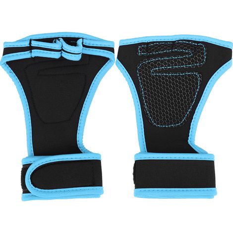 Gants De Musculation Bleu Ciel Avec Sangles Poignet - Silicone Antidérapant Et Dos Aéré - Pour Fitness Vélo Et Entraînement - 1 Paire (1/5)