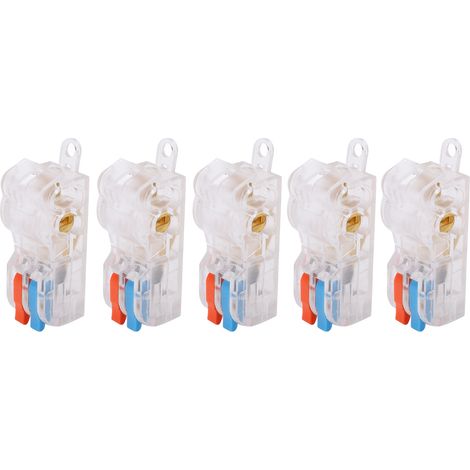 Kit de 5 connecteurs à levier pour câbles, répartiteur en T à 2 ports, câblage rapide, bornier à insertion rapide, T22C 250 V 32 A (1/5)