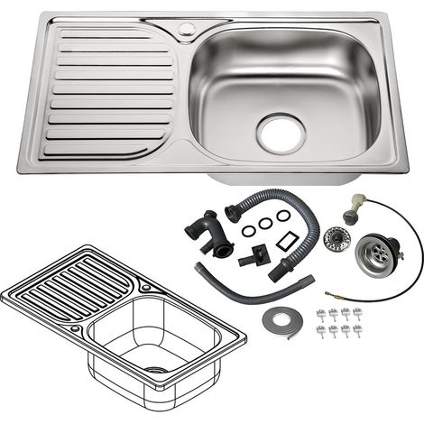 Melko Einbauspüle 72CM Spülbecken Edelstahl Küchenspüle Waschbecken Spüle  (1/4)