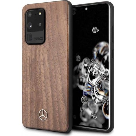 Étui rigide marron Wood Line Walnut pour Mercedes MEHCS69VWOLB S20 Ultra G988
