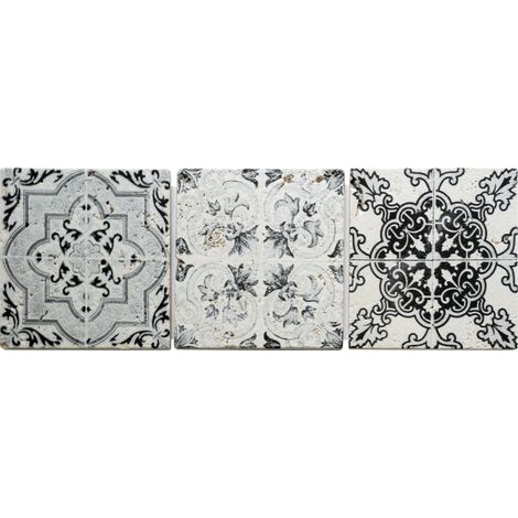 MOSAÏQUE DECOR RENAISSANCE TRAVERTIN BLACK 1 PLAQUE 10 x 30 CM CASA LINEA