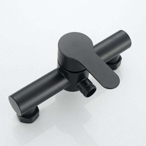 Robinet de douche de salle de bains en acier inoxydable noir, pomme de douche murale, robinet de baignoire