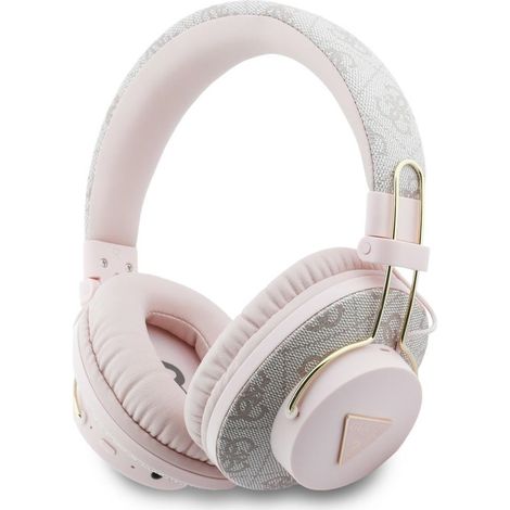 Cuffie on-ear Bluetooth ENC con logo triangolare Guess, colore rosa. (1/4)