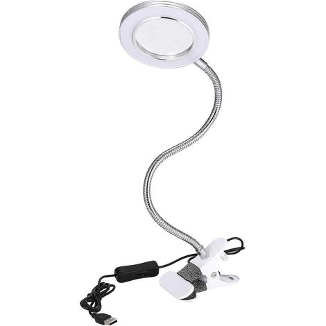 Loupe de bureau 8X pour salon de beauté, manucure et tatouage, avec lampe intégrée. (1/5)