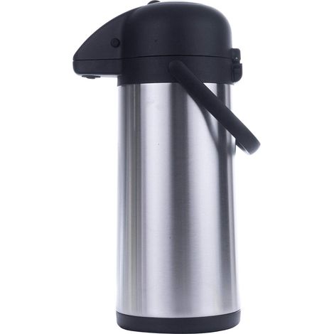 Bouteille isotherme JeiibrZui en acier inoxydable 3 litres - Isolation double paroi - Système de pression par pompe - Noire - Idéale pour le bureau et le camping (1/5)
