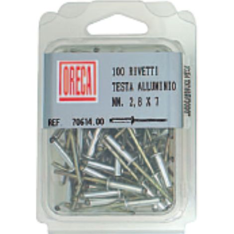 ORECA - 100 RIVETTI TESTA IN ALLUMINIO 2.8X9MM (1/2)