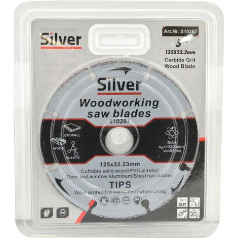 Disco universal de carburo de tungsteno, Silver, 125 mm, corte en madera, plástico, metal blando y más, uso profesional, alta durabilidad y resistencia, multifunción