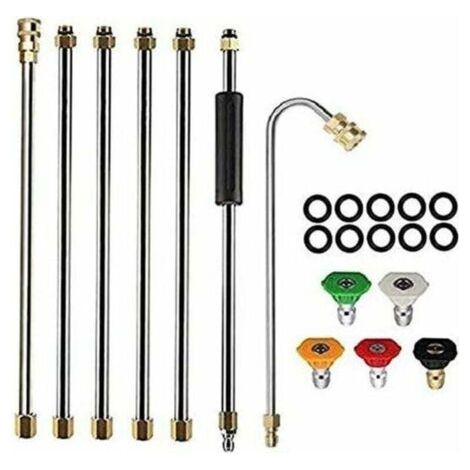 Outil de Nettoyage de GouttièRe Laveuse à Pression - Rallonges, Buse de Lance de Nettoyeur de Toit - 4000 Psi 5 Conseils, Accessoires de Lavage de Vitres, Laveuse à Pression