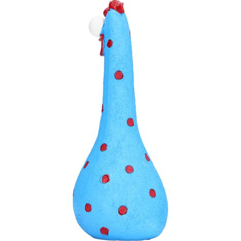 Ornement décoratif en résine représentant une poule aux grands yeux, poule miniature bleue à long cou, pour jardin paysager. (1/5)