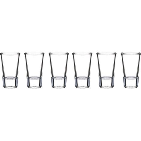 Bicchieri da vodka Smooth Salute da 28 ml, 6 pezzi, vetro spesso, bicchiere da vodka (1/3)