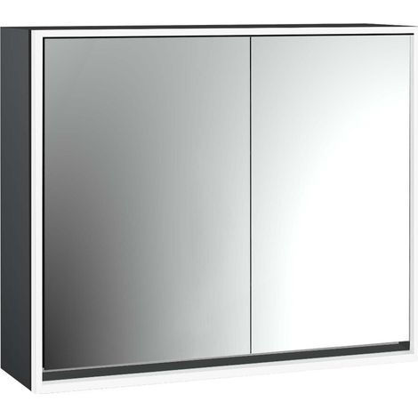 loft Armario con espejo iluminado, 800mm, 2 puertas, modelo de (1/5)