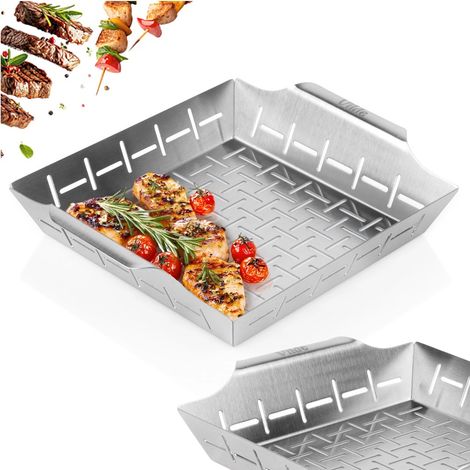 Grillkorb für Fleisch und Gemüse, perforierter Stahl, 27 cm (1/5)
