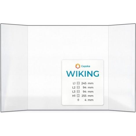 Vitre Wiking TRAE - Verre Prismatique pour insert - (94 + 245 + 94) x 255 mm (L2+L1+L3 x H1) - 4 mm