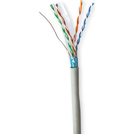 Rollo de cable de red cat6 fijo futp acc 1000 metros interior redondo pvc gris caja de regalo