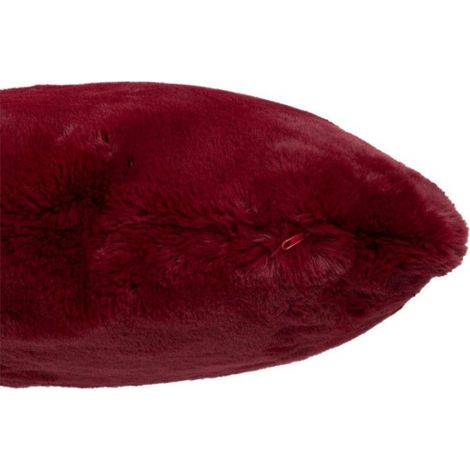 Coussin Imitation Fourrure "Cutie II" 45x45cm Rouge (1/2)