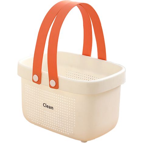Petit organisateur de douche/baignoire en plastique avec poignée, idéal pour chambre d'étudiant, étagère ou placard – pour savon, shampoing, après-shampoing, peignes, brosses, etc.