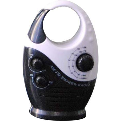 Radio de douche étanche 3 V 0,5 W avec volume réglable, haut-parleur AM-FM, haut-parleur de douche de salle de bain, radio sans fil avec poignée supérieure (1/2)