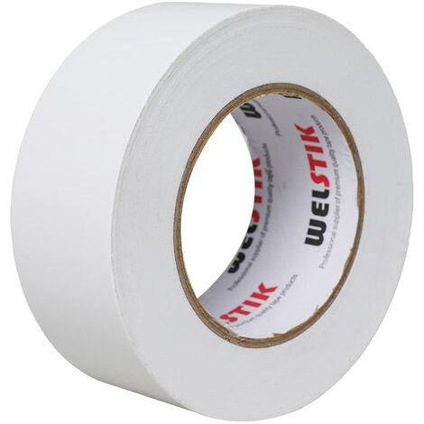 BUNTHAUS Ruban adhésif de qualité professionnelle, truban adhésif coloré pour réparation, bricolage, travaux manuels, utilisation en intérieur et extérieur, 50 mm x 50 m, 7,5 mm d'épaisseur, blanc (1/5)
