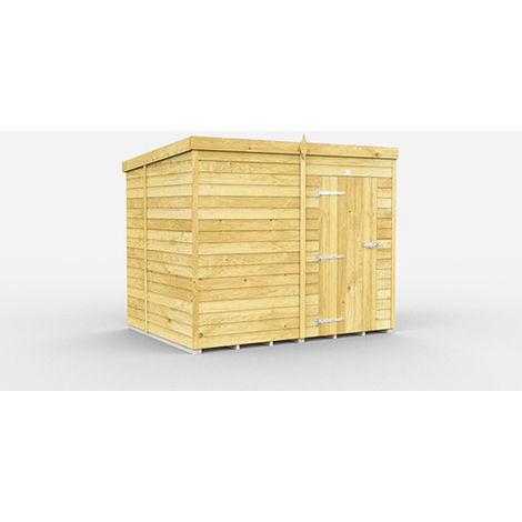 8 x 6 Feet Pent Shed - Single Door Without Windows - Wood - L178 x W243 x H201 cm