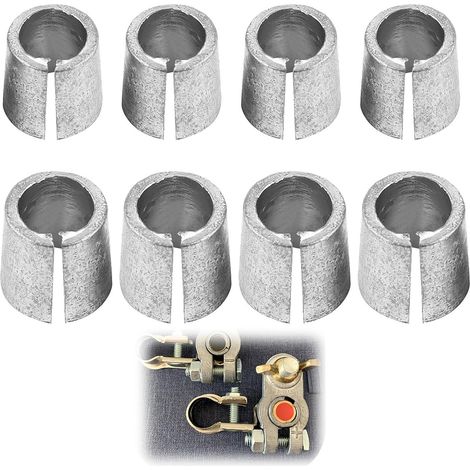 8 Pièces Battery Terminal Adapters Sleeves, Manchons Adaptateurs pour Bornes de Batterie, Adapter Terminal Converter Pole Battery Car, Conception Antirouille et Durable, Compatible avec Voitures (1/5)
