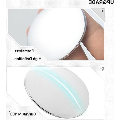 Specchietti per l'angolo cieco per auto, specchietti regolabili, maggiore sicurezza alla guida, regolabili a 360°, 2 pezzi, argento (1/5)