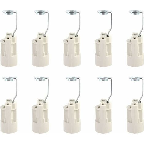 Portalámparas FOREHILL E14, portalámparas ajustable E14, adaptador de bayoneta E14, 10 unidades (blanco) (1/5)