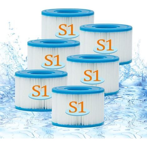 Filtre pour Spa Intex Type S1 Cartouche de Remplacement pour Piscine, Spa et Hot Tub (6 pcs) (1/5)