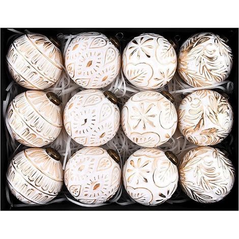 Boule De Noel - Boule Decorative En Cuivre Vieilli - Pour Arbre De Noel Interieur - Lot De 12 (1/2)