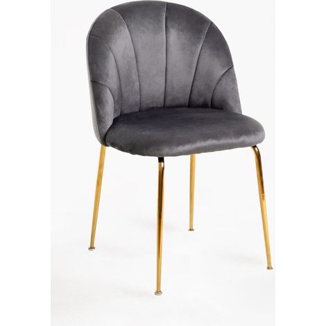 Sillas Comedor - Silla Laget Gold Terciopelo - Gris (1/5)