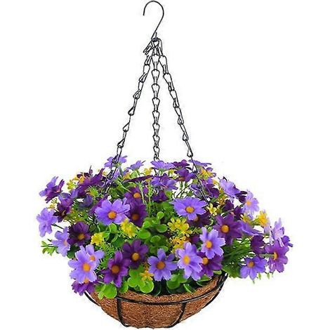 Künstliche Blumen, die in einem Korb hängen, zur Garten- und Innendekoration - (1/5)