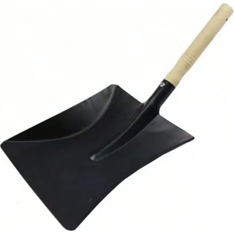 Pelle à poussière en à Manche en Bois (Grande pelle carrée noire)
