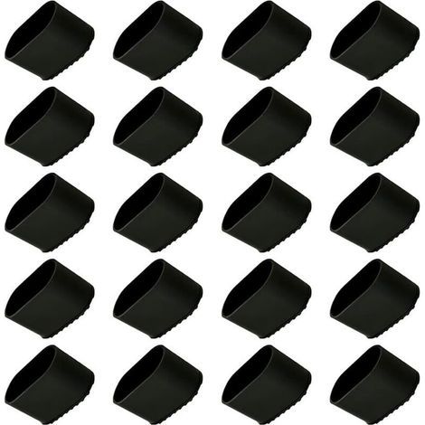 Capuchon de pied de chaise, 20 pièces Protection de pied de chaise, protection de sol, embouts de pied, pied de chaise en plastique, protection de sol, capuchon de protection 40x20 mm pour tubes ovale (1/4)
