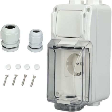 Prise étanche IP66 avec interrupteur pour jardin 250V 16A - Allemande