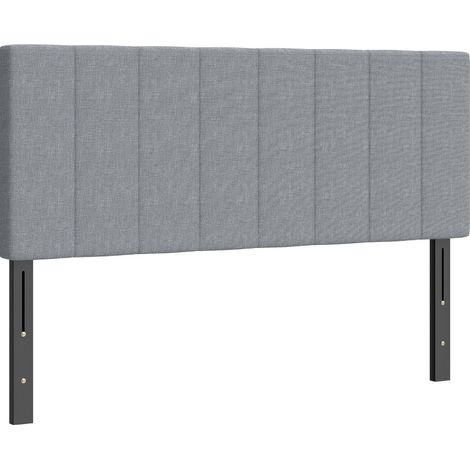 Tête de lit 3 hauteurs réglables 160 cm, tissu texturé gris, pieds métalliques, rembourrage confortable pour chambre moderne - CHICFURN (1/5)