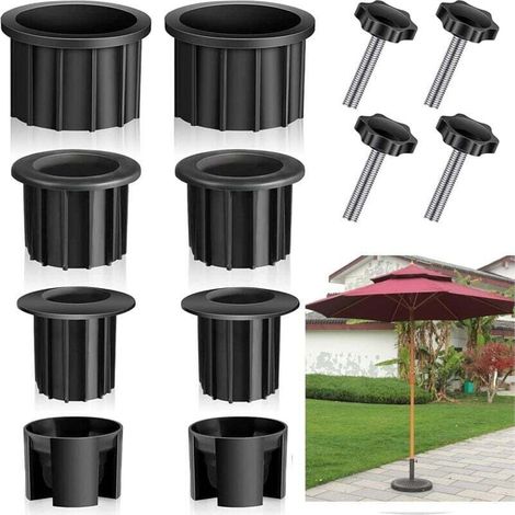 12 Pack Umbrella Base Hole Covers - 1.5" & 2.3" - Replacement Parts for Garden Table Balcony Deck Pier Yard Black MUMU (1/4)