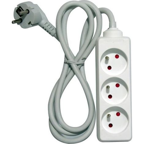 CHACON 48012 3SALIDAS AC 1.5M BLANCO BASE MÚLTIPLE - BASES MÚLTIPLES (BLANCO, GRIS, 16 A, 1,5 M)