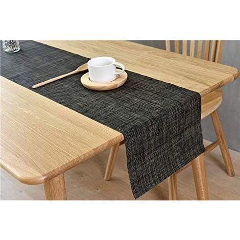 Chemin de table en vinyle PVC tissé croisé, lavable et résistant, idéal pour un usage quotidien ou pour un barbecue, en intérieur (1/3)