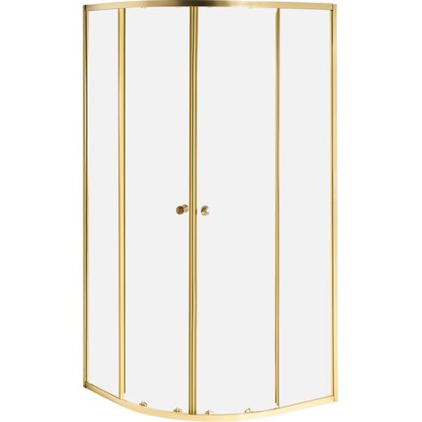 Box doccia semicircolare in vetro temperato con porta singola 90 x 90 x 190 cm oro Onelli (1/5)