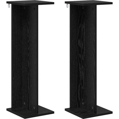 vidaXL Plant Stand 2 pcs Black Oak 25 x 25.5 x 80.5 cm Engineered Wood