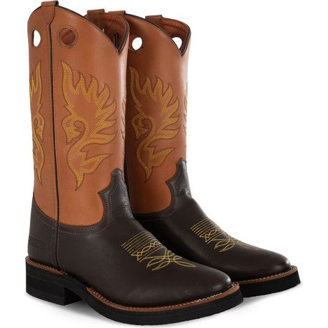 Stivali western roping da equitazione modello buckaroo in pelle lavorata gambale beige piede marrone: 37 (1/2)
