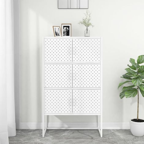 Highboard Weiß 80x35x135 cm Stahl (1/5)