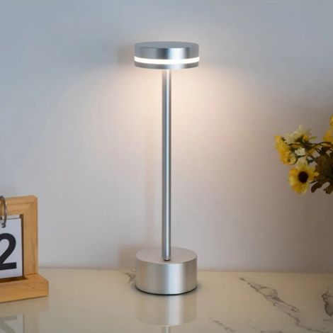 Kabellose LED-Schreibtischlampe, 1800 mAh, berührungsempfindlich und verstellbar, batteriebetrieben und wiederaufladbar, aus Aluminium gefertigt, 3 Farbtemperaturen, geeignet für den Außenbereich, auf