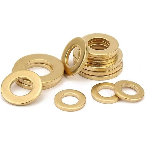 Rondelles Laiton Rondelle Plate en Cuivre pour Vis Boulon M8x16x0.8mm (60 pcs) (1/5)