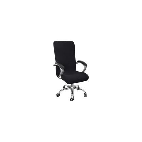 Housse de Chaise de Bureau Univers Extensible Microfiber Lavable Couverture de Chaise Bureau Housses de Fauteuil Extensibles Confortable Fauteuil De Direction (Noir, L) (1/5)