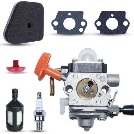 Carburador FS90 C1Q-S174 para Stihl FS90 FS90 R FS87 FS87R FS100 FS110 FS110R para la serie de desbrozadoras FS FC KM con bujía, filtro de aire y filtro de aceite. (1/5)